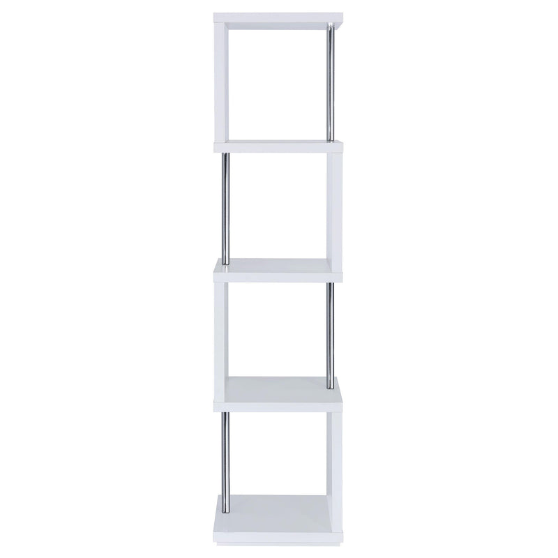  Coaster Furniture Baxter 801418 67-inch 4-shelf Bookshelf - White and Chrome IMAGE 8