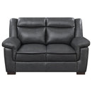  Coaster Furniture Arabella 506592 Upholstered Padded Arm Loveseat - Grey IMAGE 2