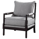  Coaster Furniture Blanchett 903824 Upholstered Bobbin Accent Chair - Grey and Black IMAGE 1