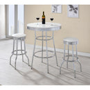  Coaster Furniture Retro 2299W Upholstered Metal Swivel Bar Stool - White (Set of 2) IMAGE 5