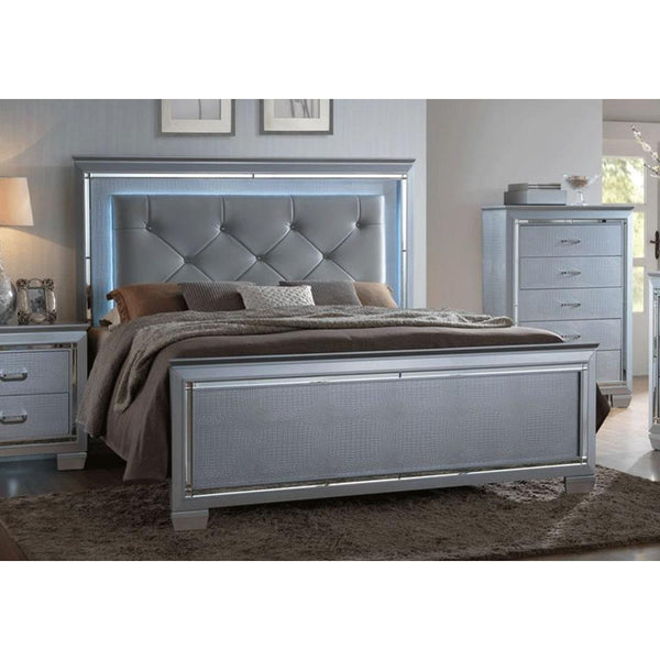 Crown Mark Lillian Queen Upholstered Panel Bed B7100-Q-HB/B7100-Q-FB/B7100-KQ-RAIL IMAGE 1