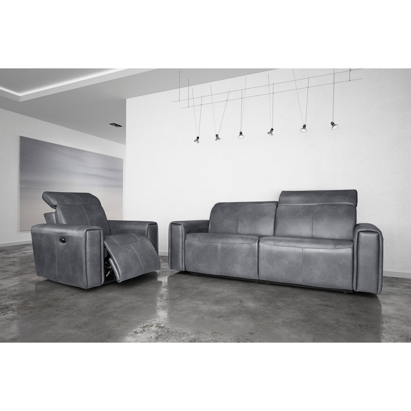 Elran Noah Manual Reclining Leather Sofa 3021-180/3021-190 IMAGE 2