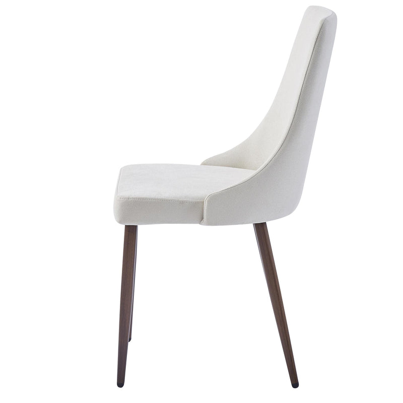 Worldwide Home Furnishings Cora 202-182BG Fabric Dining Chair - Beige and Walnut IMAGE 4