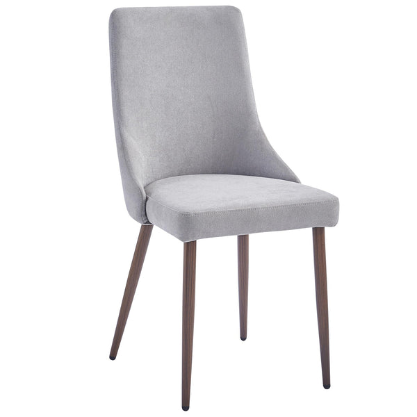Worldwide Home Furnishings Cora 202-182GY Fabric Dining Chair - Grey and Walnut IMAGE 1