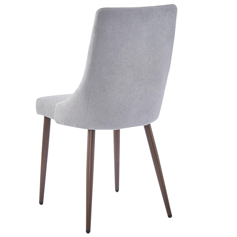 Worldwide Home Furnishings Cora 202-182GY Fabric Dining Chair - Grey and Walnut IMAGE 3