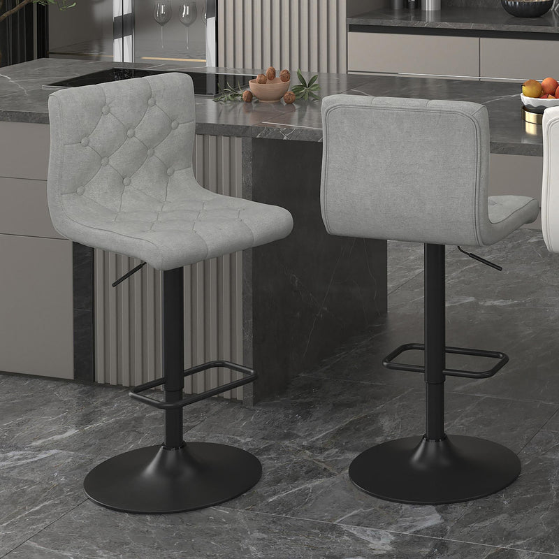 Worldwide Home Furnishings Dex Ii 203-153GY Adjustable Air Lift Stool - Grey and Black IMAGE 2