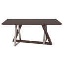 !nspire Drake 201-219WAL Rectangular Dining Table - Walnut IMAGE 4