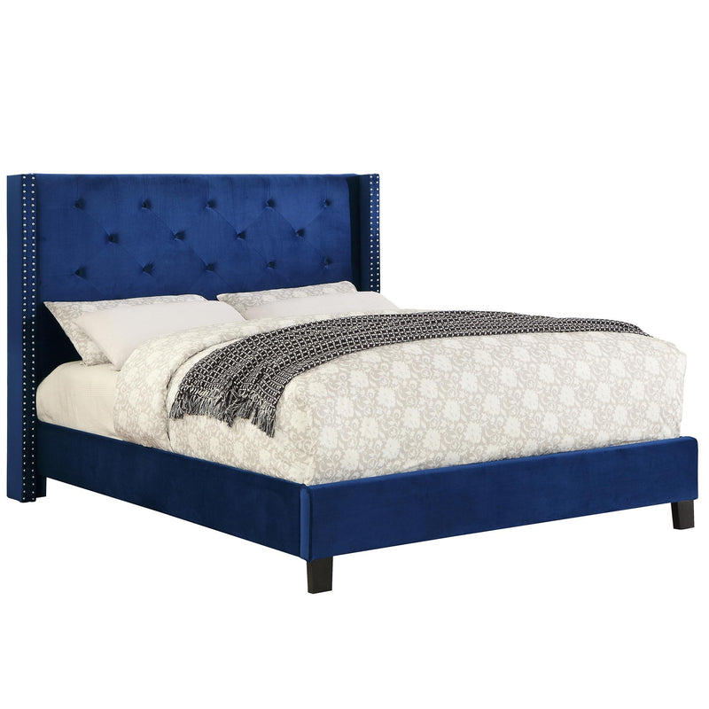 !nspire Lino Queen Upholstered Panel Bed 101-255Q-BLU IMAGE 1