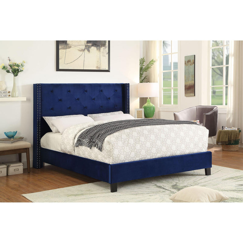 !nspire Lino Queen Upholstered Panel Bed 101-255Q-BLU IMAGE 2