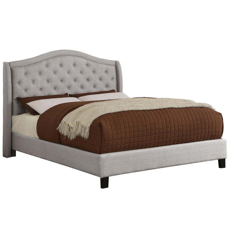 !nspire Louvre Queen Upholstered Panel Bed 101-316Q-GY IMAGE 1