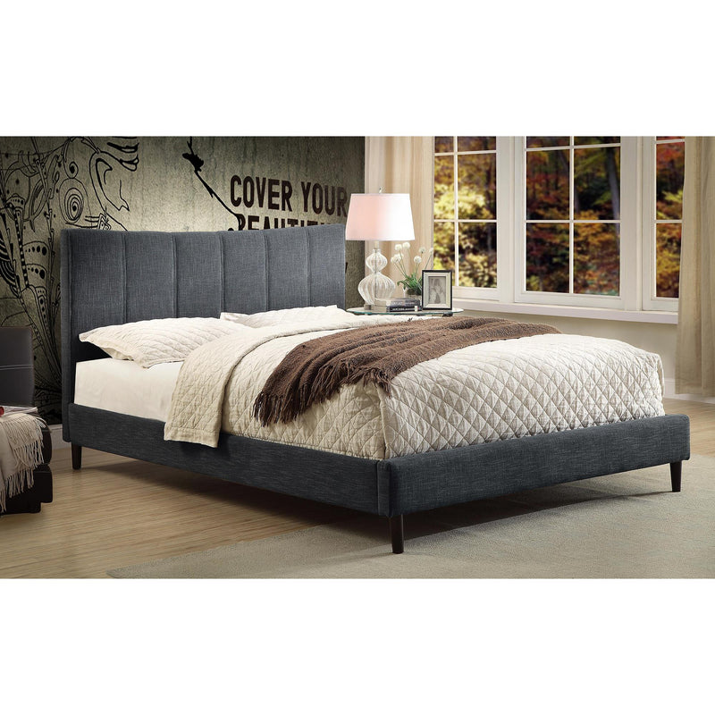 Worldwide Home Furnishings Rimo 101-268Q-GY 60" Queen Platform Bed - Grey IMAGE 2
