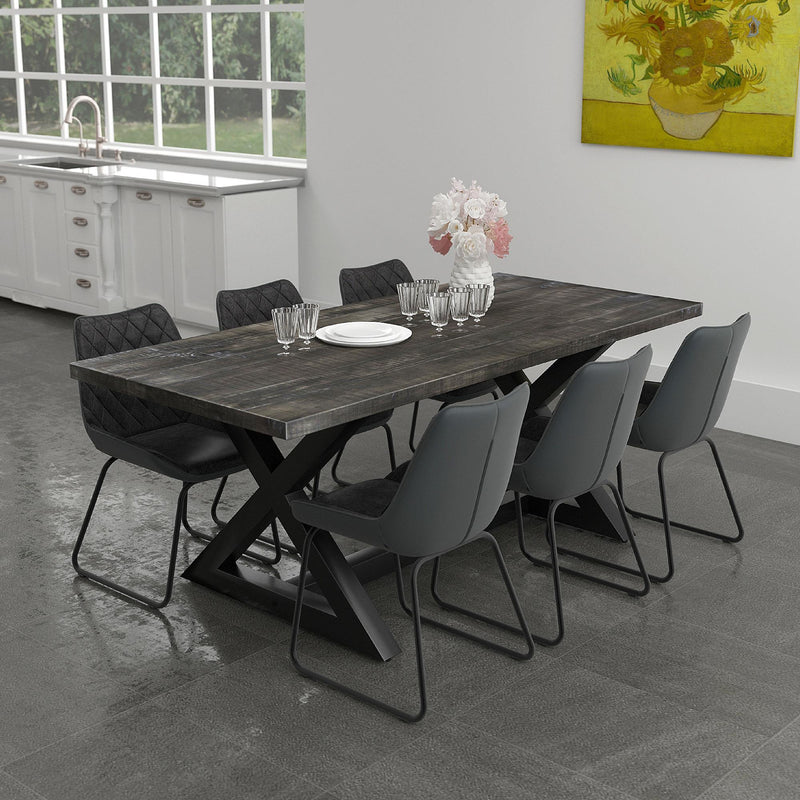 !nspire Zax 201-147DG Rectangular Dining Table - Distressed Grey IMAGE 7