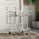 Worldwide Home Furnishings Zedd 556-218CH 2-Tier Bar Cart - Chrome IMAGE 2