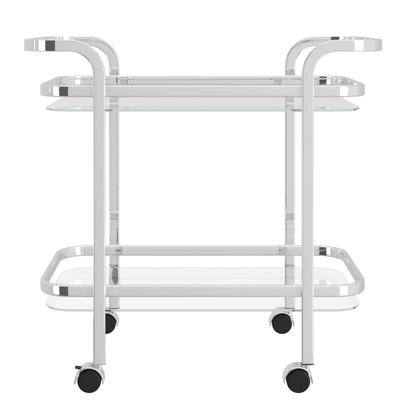 Worldwide Home Furnishings Zedd 556-218CH 2-Tier Bar Cart - Chrome IMAGE 3