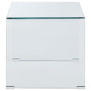  Coaster Furniture Ripley 705327 Squared Tempered Bent Glass Side End Table - Clear IMAGE 4