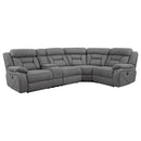 Coaster Furniture Higgins 600370 Upholstered Power Reclining Sectional Sofa - Grey IMAGE 1