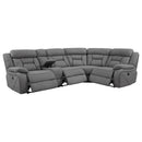  Coaster Furniture Higgins 600370 Upholstered Power Reclining Sectional Sofa - Grey IMAGE 2