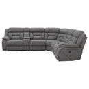  Coaster Furniture Higgins 600370 Upholstered Power Reclining Sectional Sofa - Grey IMAGE 3