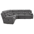  Coaster Furniture Higgins 600370 Upholstered Power Reclining Sectional Sofa - Grey IMAGE 5
