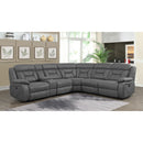  Coaster Furniture Higgins 600370 Upholstered Power Reclining Sectional Sofa - Grey IMAGE 6