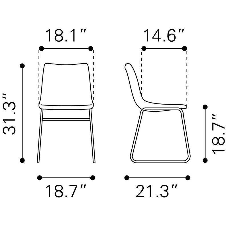  Zuo Smart 100505 Dining Chair - Vintage Espresso IMAGE 12