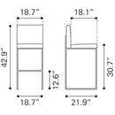  Zuo Genoa Pub Height Stool 100643 IMAGE 8