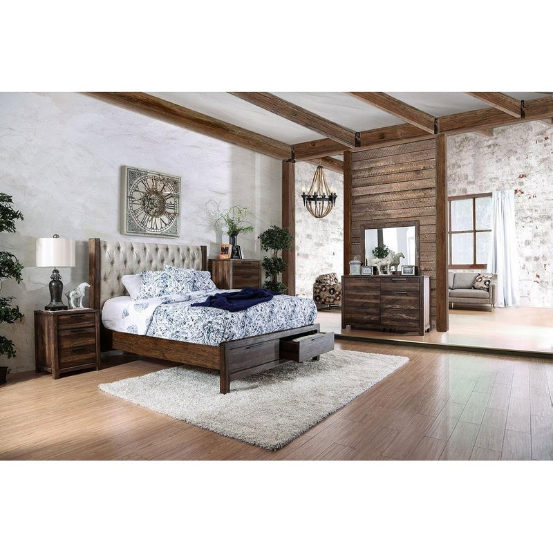 Furniture of America Hutchinson California King Bed with Storage CM7577DR-CK-BED IMAGE 3