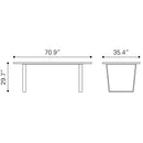  Zuo Atlas 100707 Dining Table - White & Silver IMAGE 8