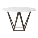  Zuo Round Tintern Dining Table with Faux Marble Top and Pedestal Base 100715 IMAGE 2