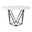  Zuo Round Tintern Dining Table with Faux Marble Top and Pedestal Base 100715 IMAGE 3
