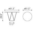  Zuo Round Tintern Dining Table with Faux Marble Top and Pedestal Base 100715 IMAGE 8