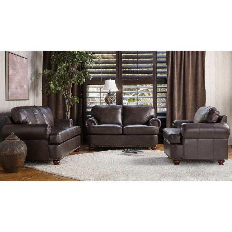 Minhas Furniture Stationary Leather Air Sofa NU1496-01 IMAGE 2