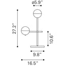  Zuo Waterloo 56050 Table Lamp - White & Bronze IMAGE 5