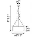  Zuo Jena 56057 Ceiling Lamp - Chrome IMAGE 5