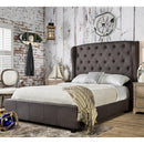  Furniture of America Fontes California King Upholstered Panel Bed CM7050GY-CK-BED IMAGE 2