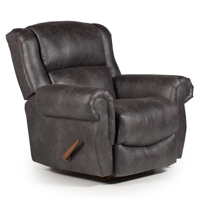 Best Home Furnishings Terrill Manual Leather Swivel Rocker Recliner Terrill 8N74 (Grey) Swivel Rocker Recliner IMAGE 1