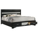  Coaster Furniture Miranda 206361KE 51-inch Wood Eastern King Storage Panel Bed - Black IMAGE 2