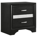 Coaster Furniture Miranda 206362 2-Drawer Nightstand - Black IMAGE 1