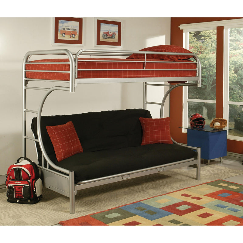 Acme Furniture Eclipse 02091W-SI Twin over Full Futon Bunk Bed IMAGE 4