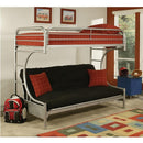 Acme Furniture Eclipse 02093SI Twin XL over Queen Futon Bunk Bed IMAGE 1