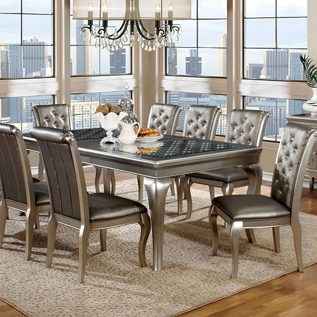 Furniture of America Amina Dining Table with Glass Top CM3219T IMAGE 6