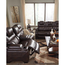 Signature Design by Ashley Warnerton Power Reclining Leather Look Loveseat with Console 7540718 IMAGE 16