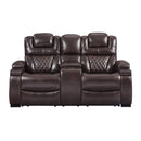 Signature Design by Ashley Warnerton Power Reclining Leather Look Loveseat with Console 7540718 IMAGE 1