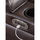 Signature Design by Ashley Warnerton Power Reclining Leather Look Loveseat with Console 7540718 IMAGE 8