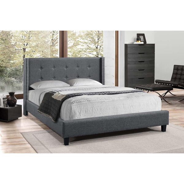 IFDC Full Upholstered Platform Bed IF 5435 - 54 IMAGE 1