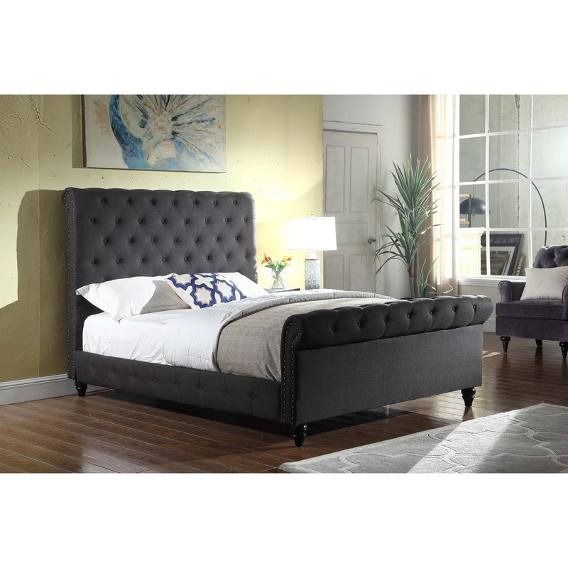 IFDC Queen Upholstered Sleigh Bed IF 5750 - 60 IMAGE 1