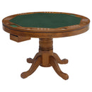  Coaster Furniture Mitchell 100951 Round Dining and Billiard Poker Game Table - Amber IMAGE 2