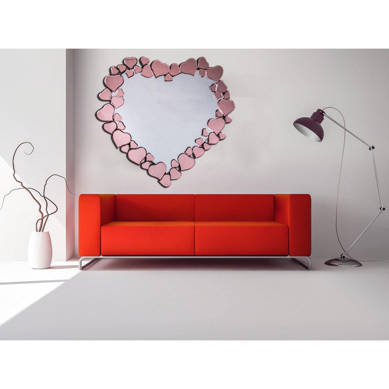 @ Cost Mirrors Pink Heart Wall Mirror CM30050 IMAGE 2