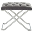 !nspire Aldo 401-103GY Bench - Grey and Silver IMAGE 1