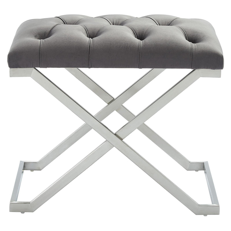!nspire Aldo 401-103GY Bench - Grey and Silver IMAGE 1